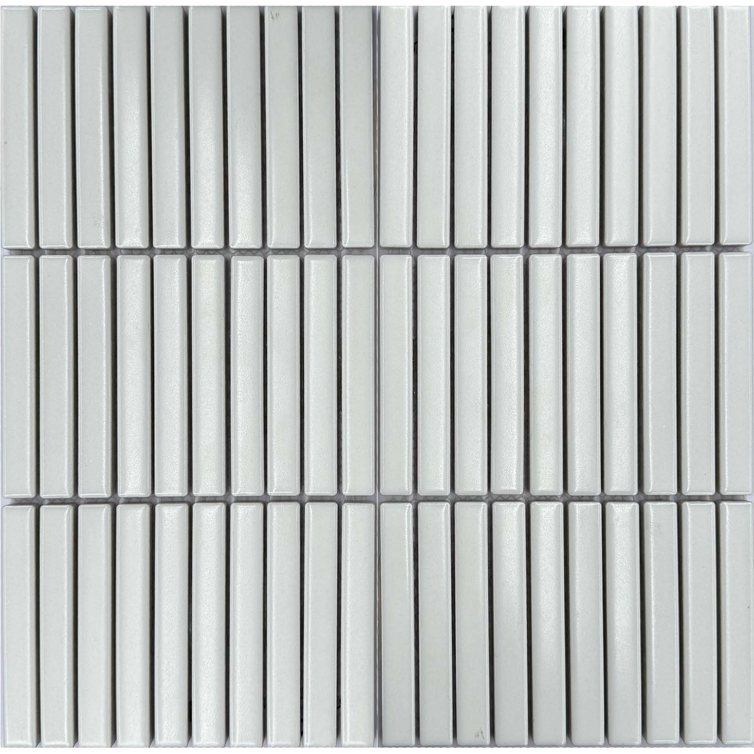 Belah White Opal Finger Mosaic Gloss 12.8x95, tiles laid together