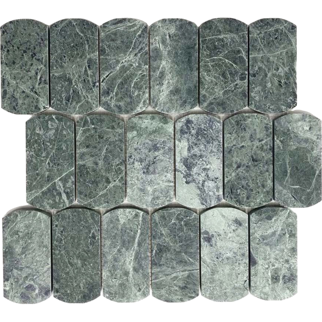 Grampians Eucalypt Mosaic Honed 50x100, tiles laid together