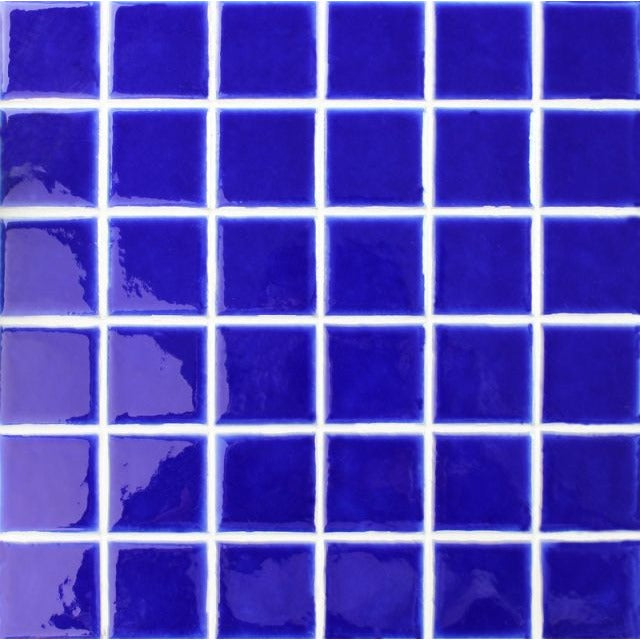 Ironbark Indigo Pool Mosaic Gloss 48x48, tiles laid together