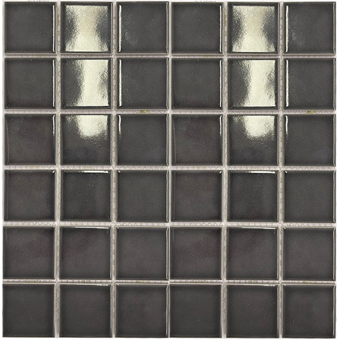 Ironbark Thunderhead Pool Mosaic Gloss 48x48, tiles laid together