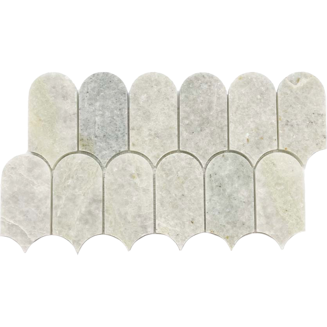 Lillypilly Lichen Fish Scale Honed 50.8x103.4, tiles laid together