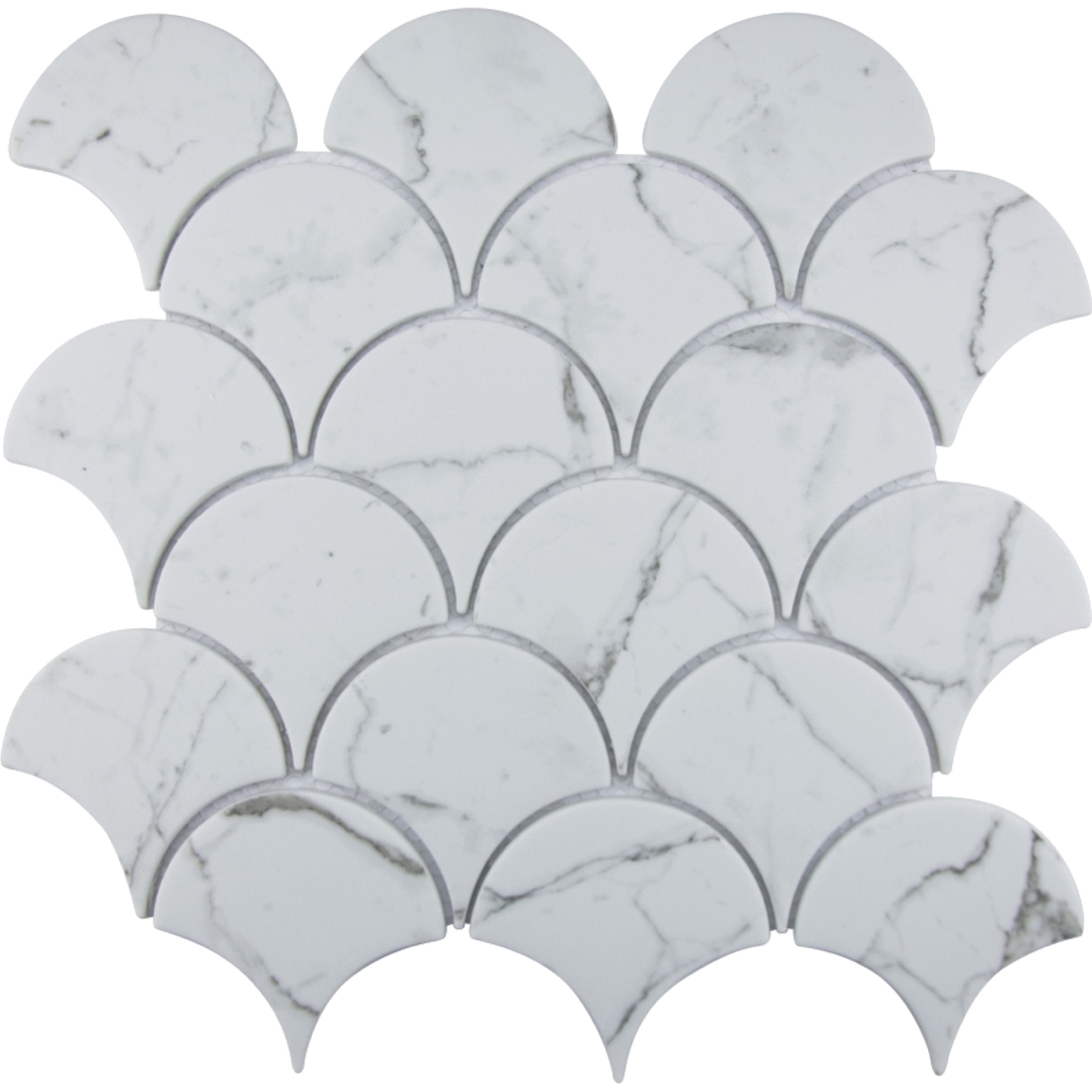 Lorne Opal Fish Scale Mosaic Sheet Satin 305x310, tiles laid together
