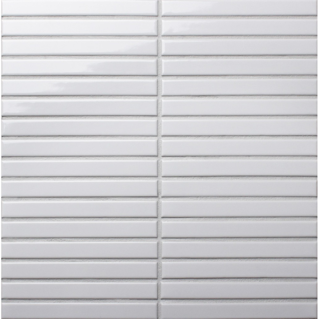 Mulga Paper Daisy Finger Mosaic Gloss 15x145, tiles laid together
