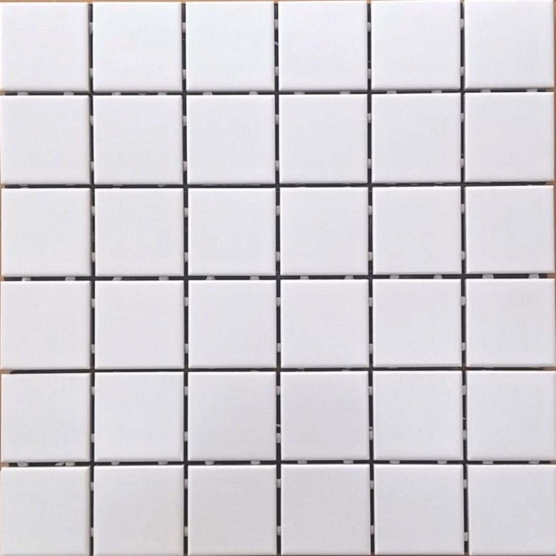 Waratah Whitecap Mosaic Matt 48x48, tiles laid together