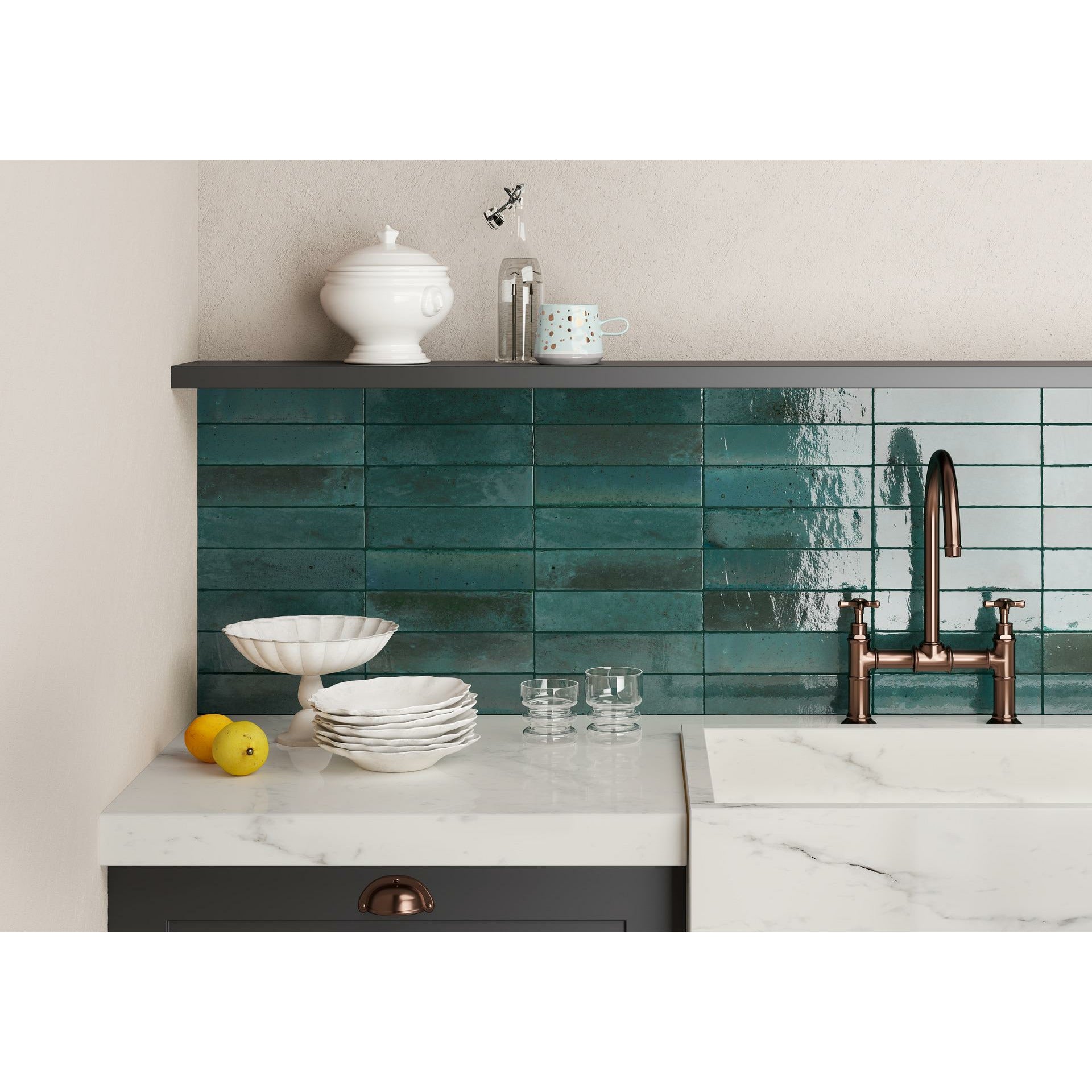 LUNA BLUE GLOSS 6x24 - Mini Me Tiles