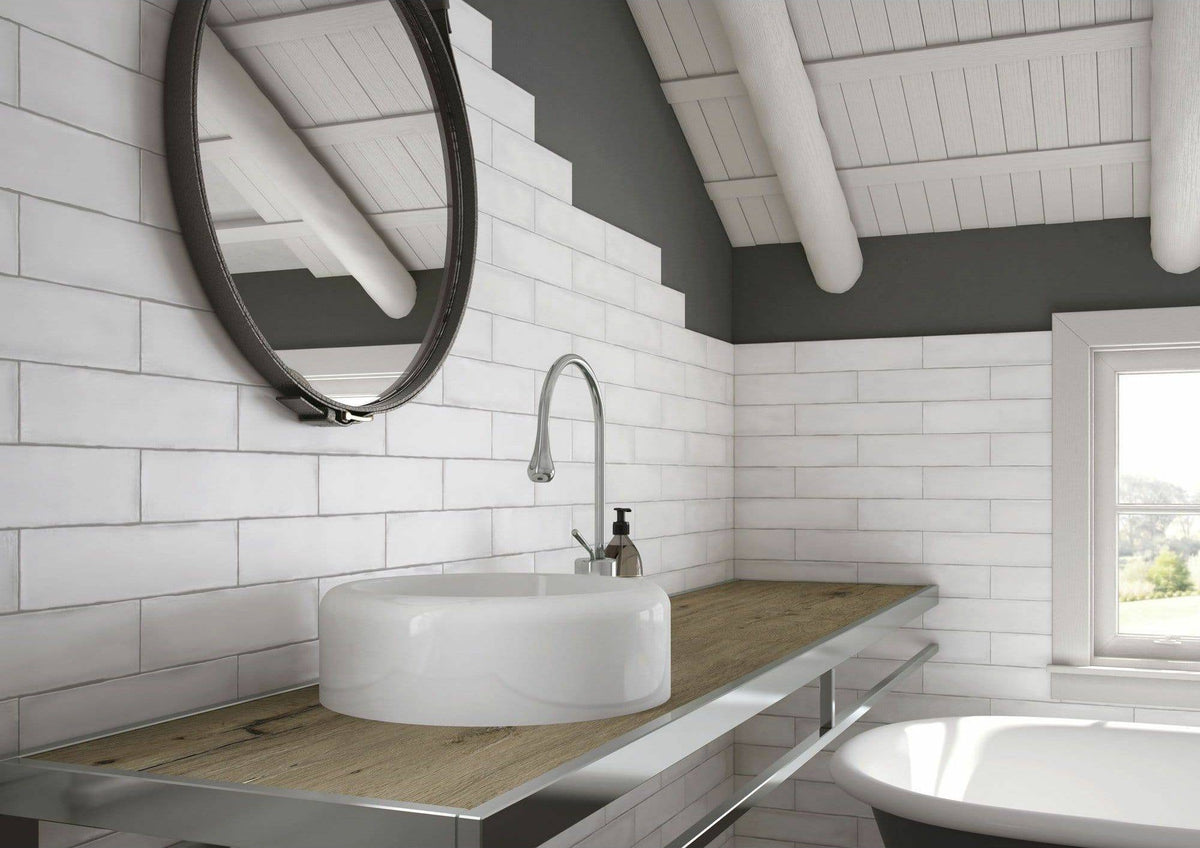 Colonial White Matt 75x300 tiles