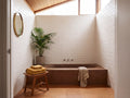 Bega White Cushion Edge Matt 100x200 tiles in a bathroom