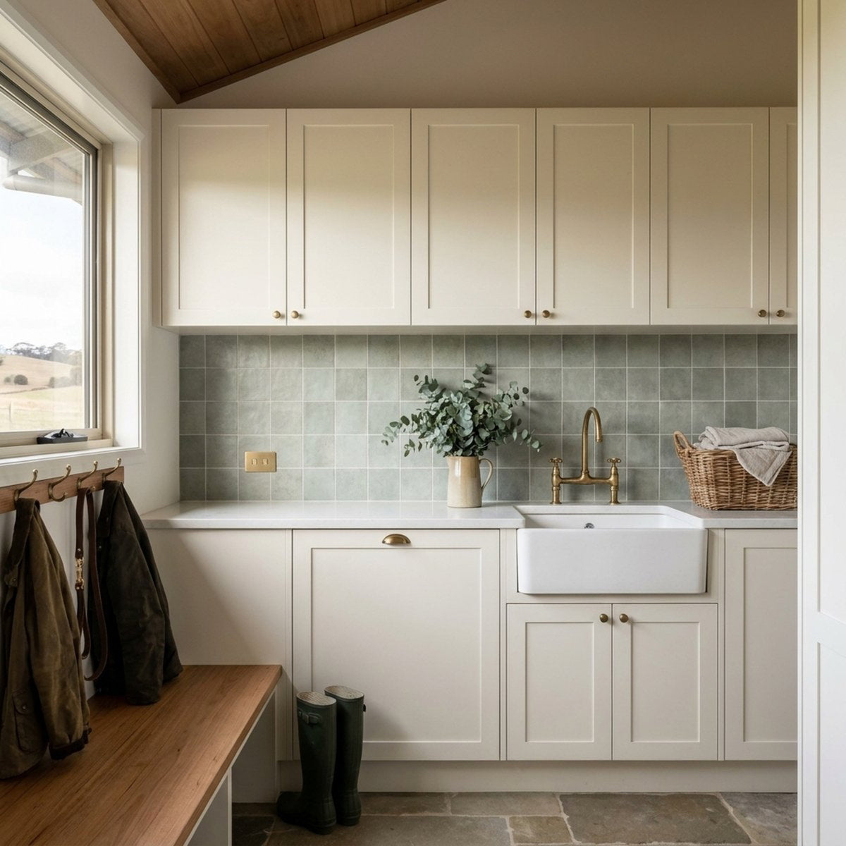 Concrete Veroni Jade Matt 100x100 tiles in a room