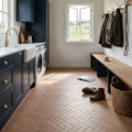 Concrete Veroni Cotto Matt 75x300 tiles in a room