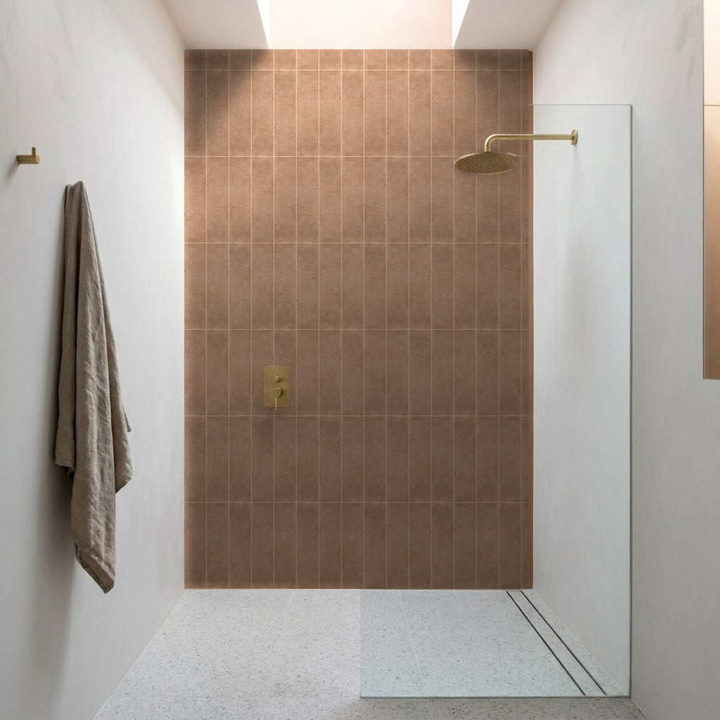 Concrete Veroni Cotto Matt 75x300 tiles in a room