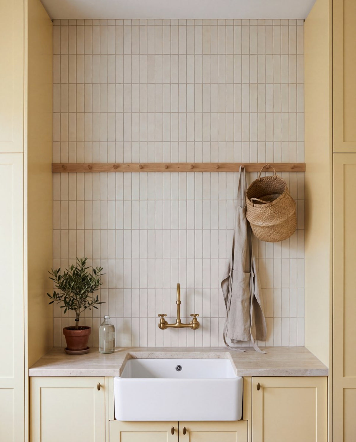 Confetto Bone Matt 50x150 tiles in a laundry