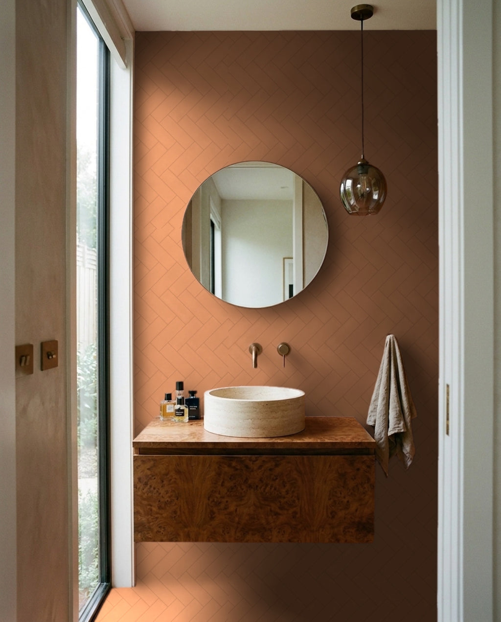 Confetto Mattone Matt 50x150 tiles in a powder