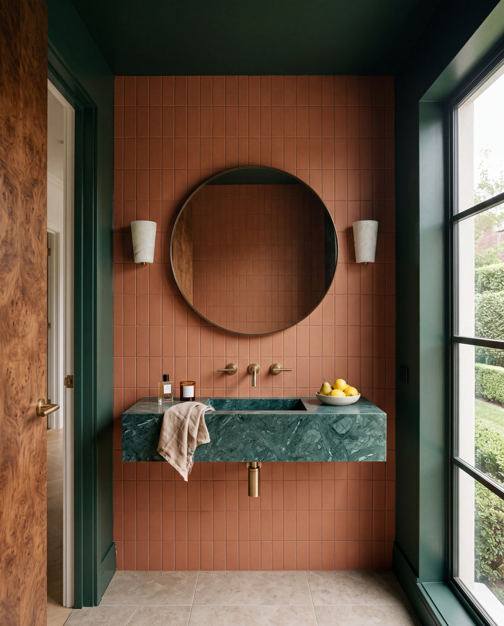 Confetto Mattone Matt 50x150 tiles in a powder
