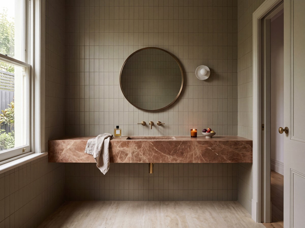 Confetto Kaki Matt 50x150 tiles in a powder