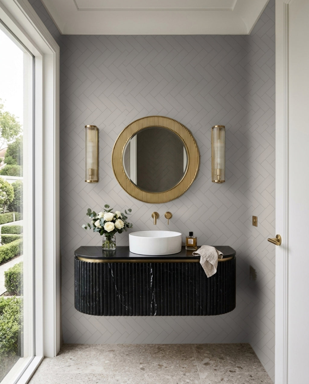 Confetto Grigio Matt 50x150 tiles in a powder