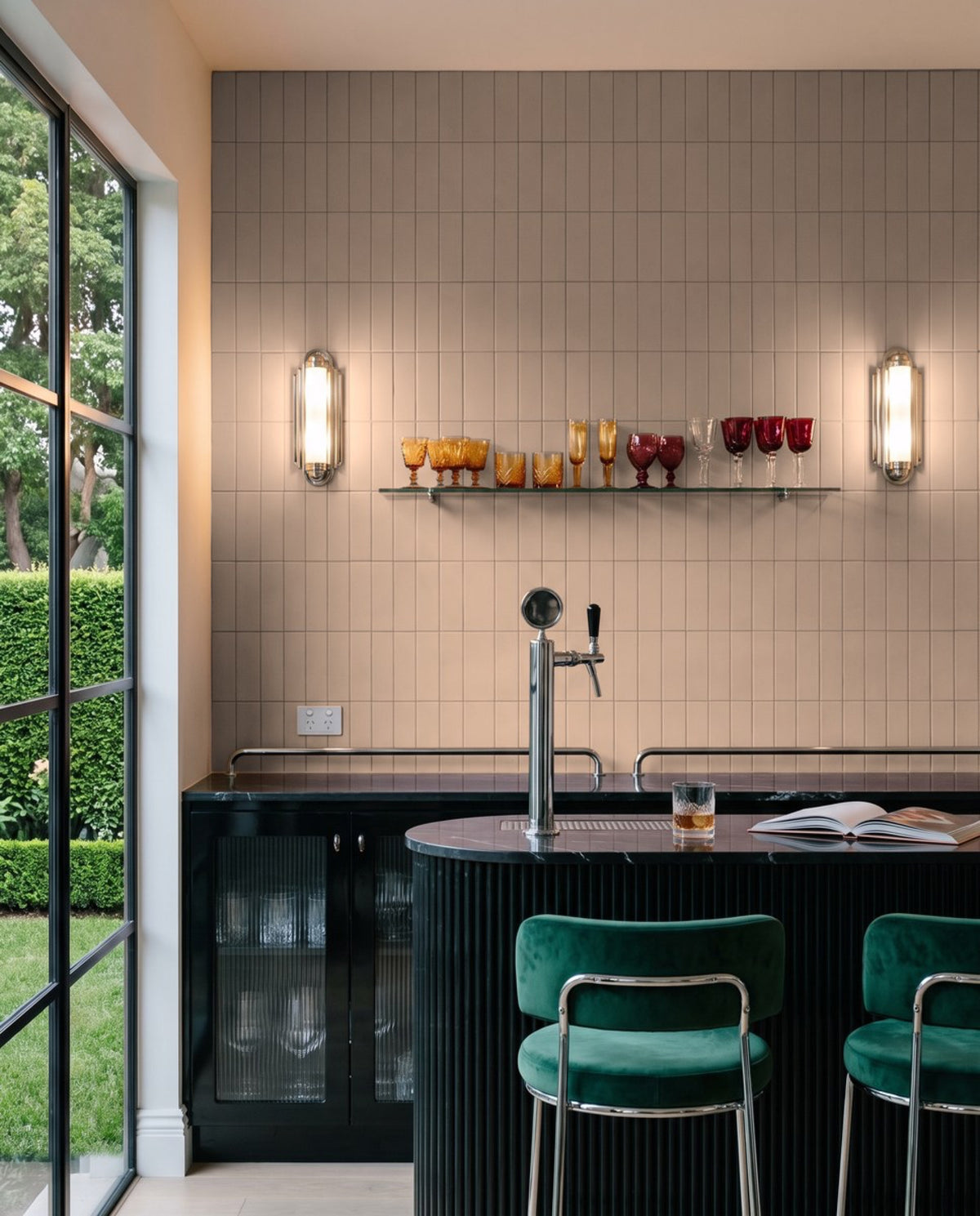 Confetto Rosa Matt 50x150 tiles in a room