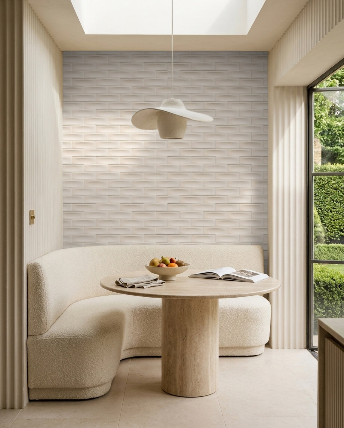 Confetto Bone 3D Matt 50x150 tiles in a room