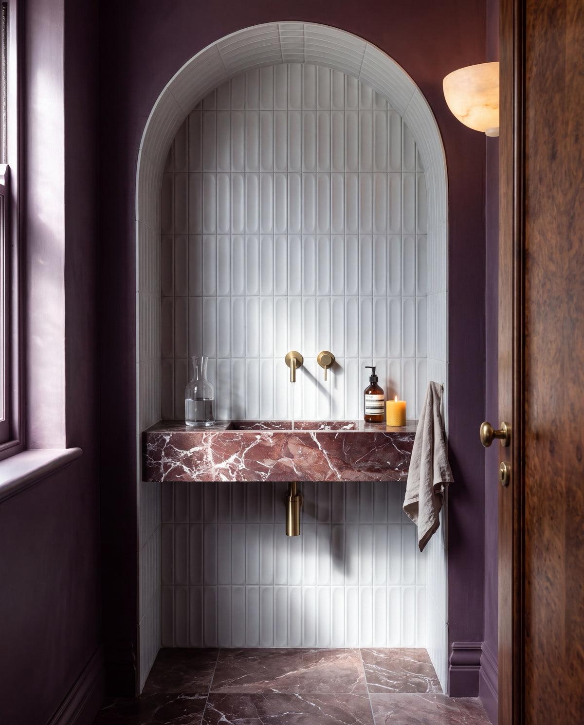 Confetto Azzurro 3D Matt 50x150 tiles in a room