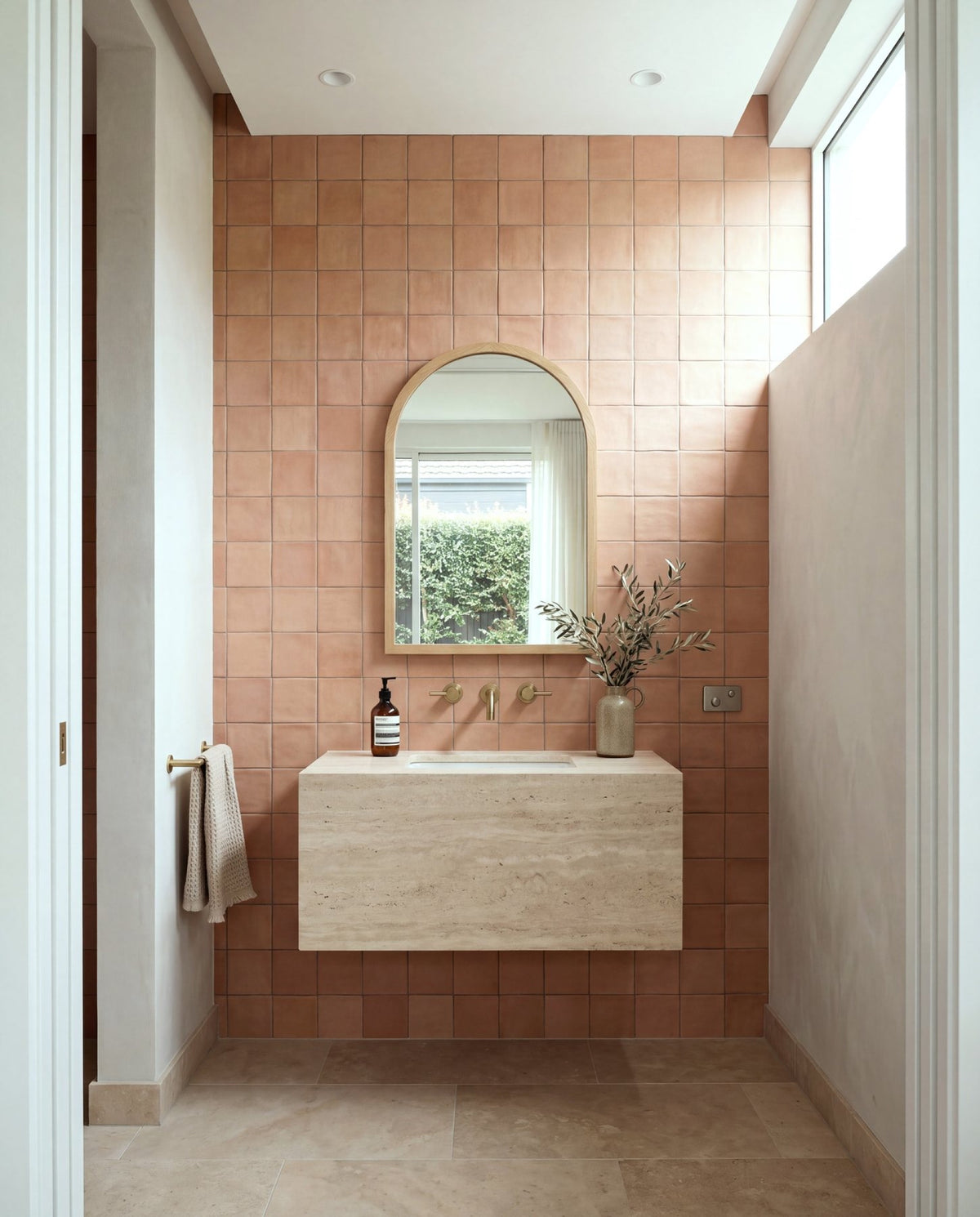 Blocchi Cotto Mattone Square Matt 100x100 tiles in a room