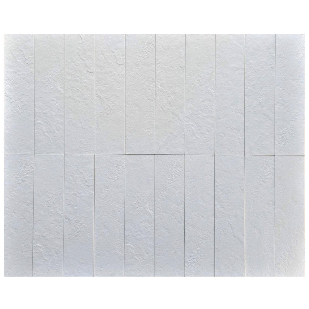 Bacchus White 70% Textured Porcelain Honed 75x300 tile