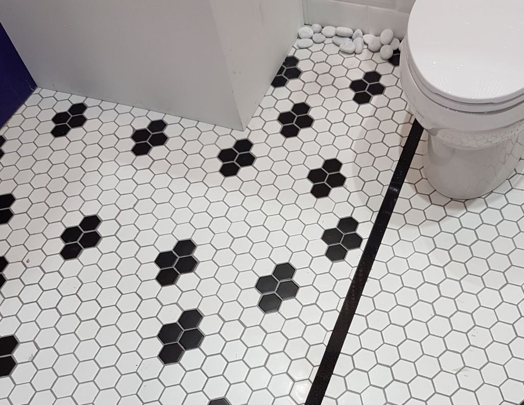 Black Big Hexagon Matt 50x50 Mosaic tile