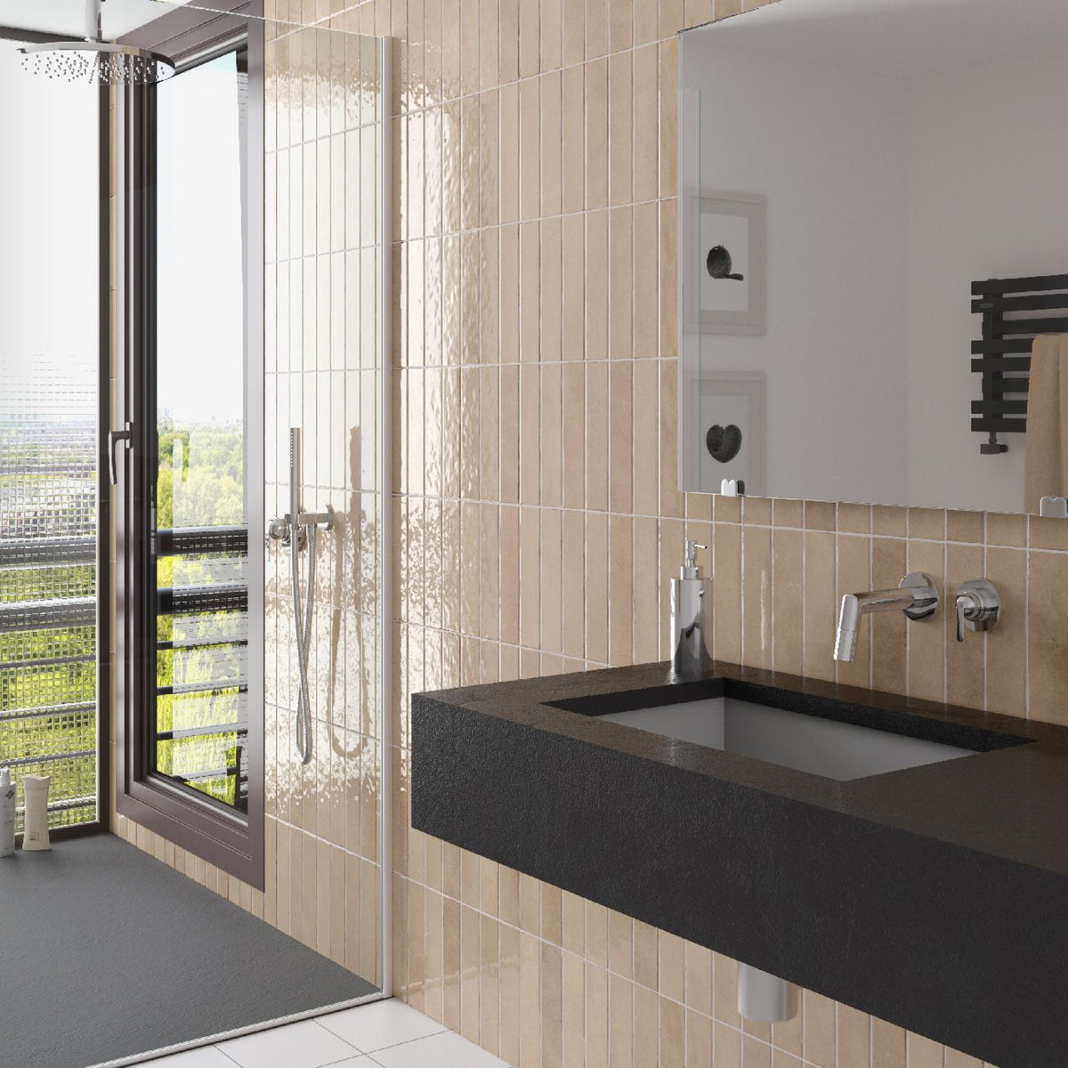 Blocchi Cipria Gloss 60x246 tile