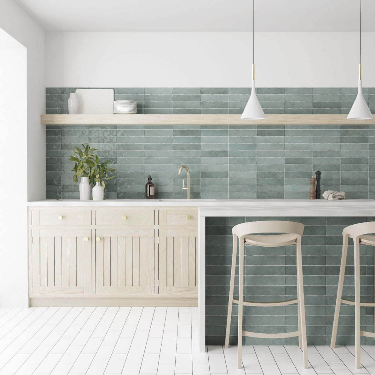 Blocchi Teal Gloss 60x246 tile