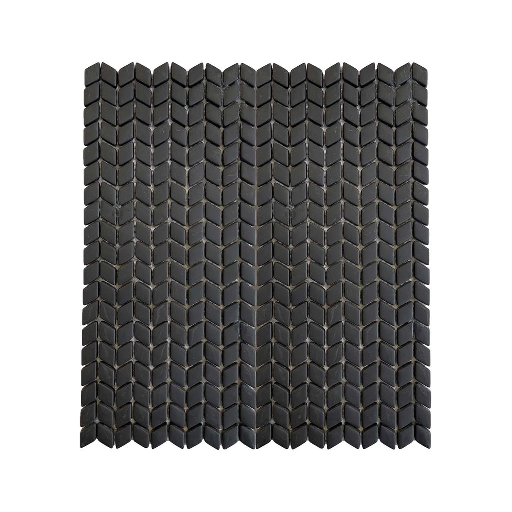 Chevron Black Glass Matt 60x120 Mosaic tile