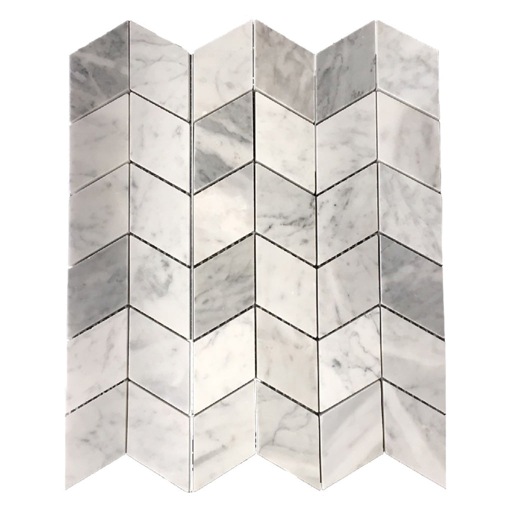 Chevron Carrara Honed 50x95 Mosaic tile
