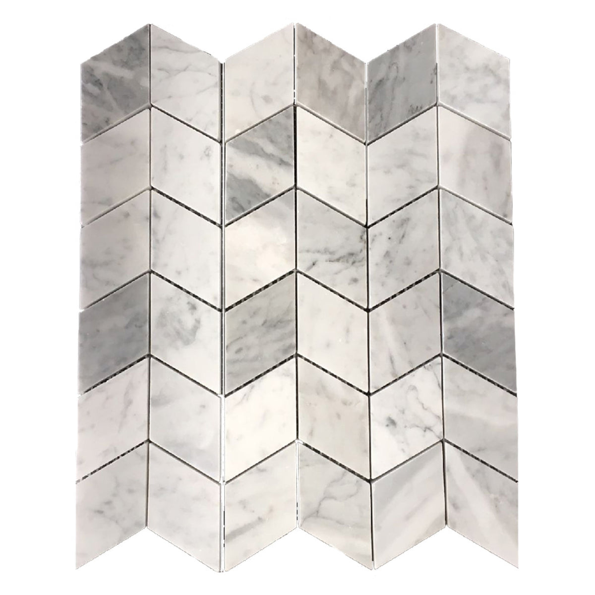 Chevron Carrara Honed 50x95 Mosaic tile