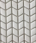 Chevron White Glass Matt 60x120 Mosaic tile