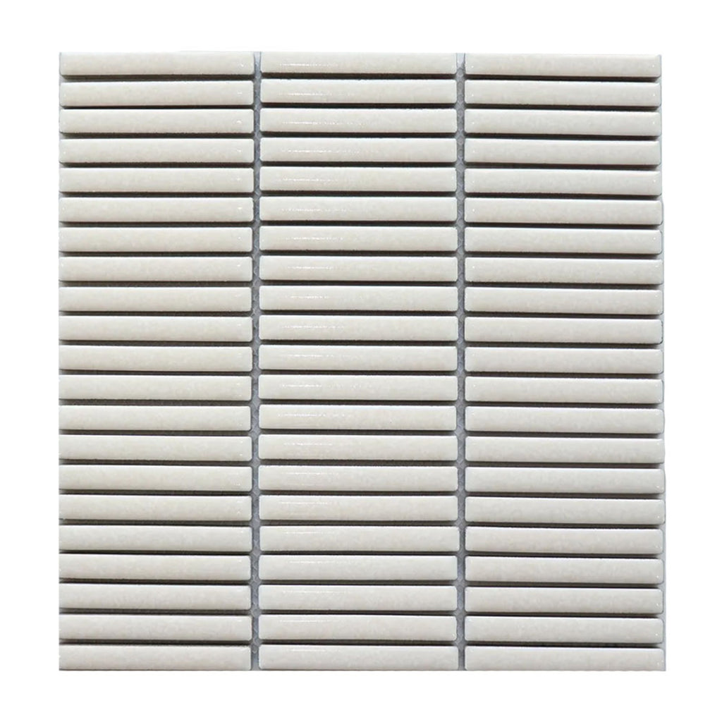 Crystal Glaze Cream Porcelain Glazed 12x92 Finger Mosaic tile