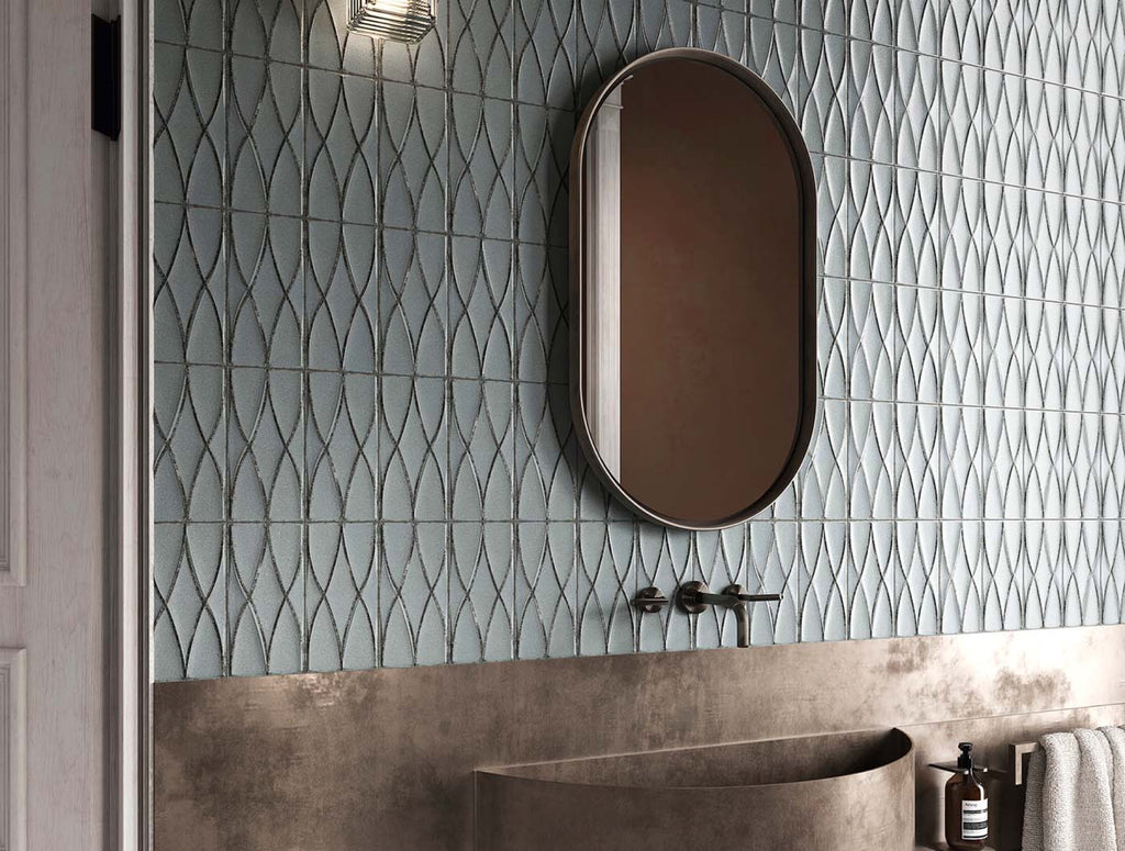 Formaviva Woven Salvia Gloss 125x250 tiles in a room