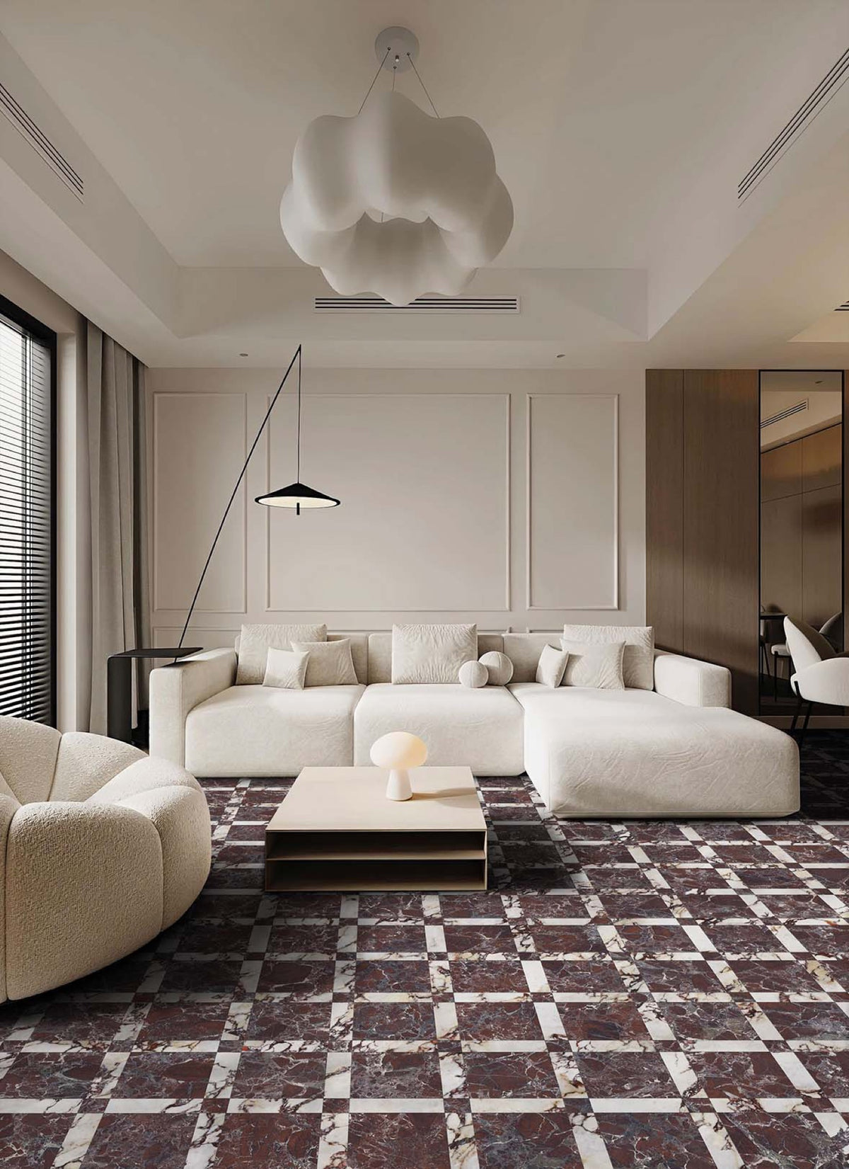 Imperial Marble Levante Matt 75x75 tiles in a room