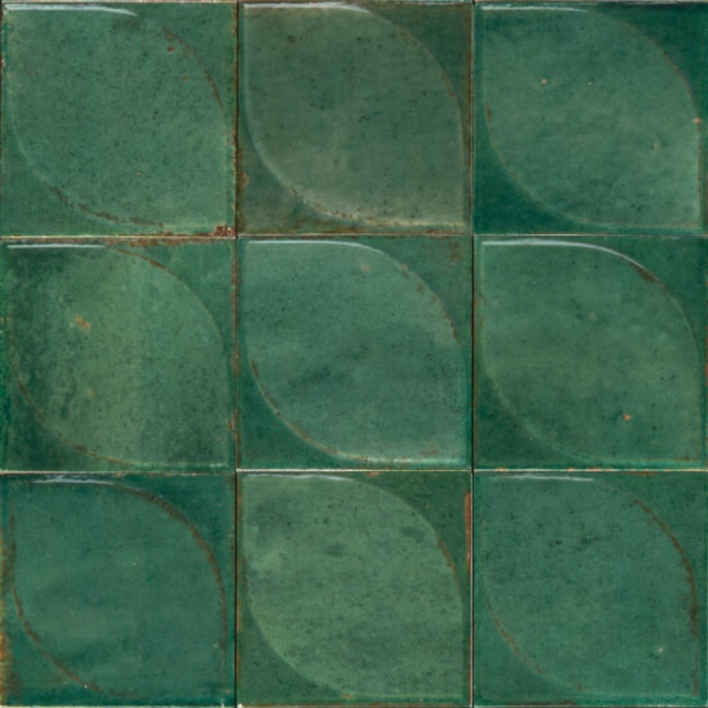 Luna Green 3D Dew Gloss 100x100 tile