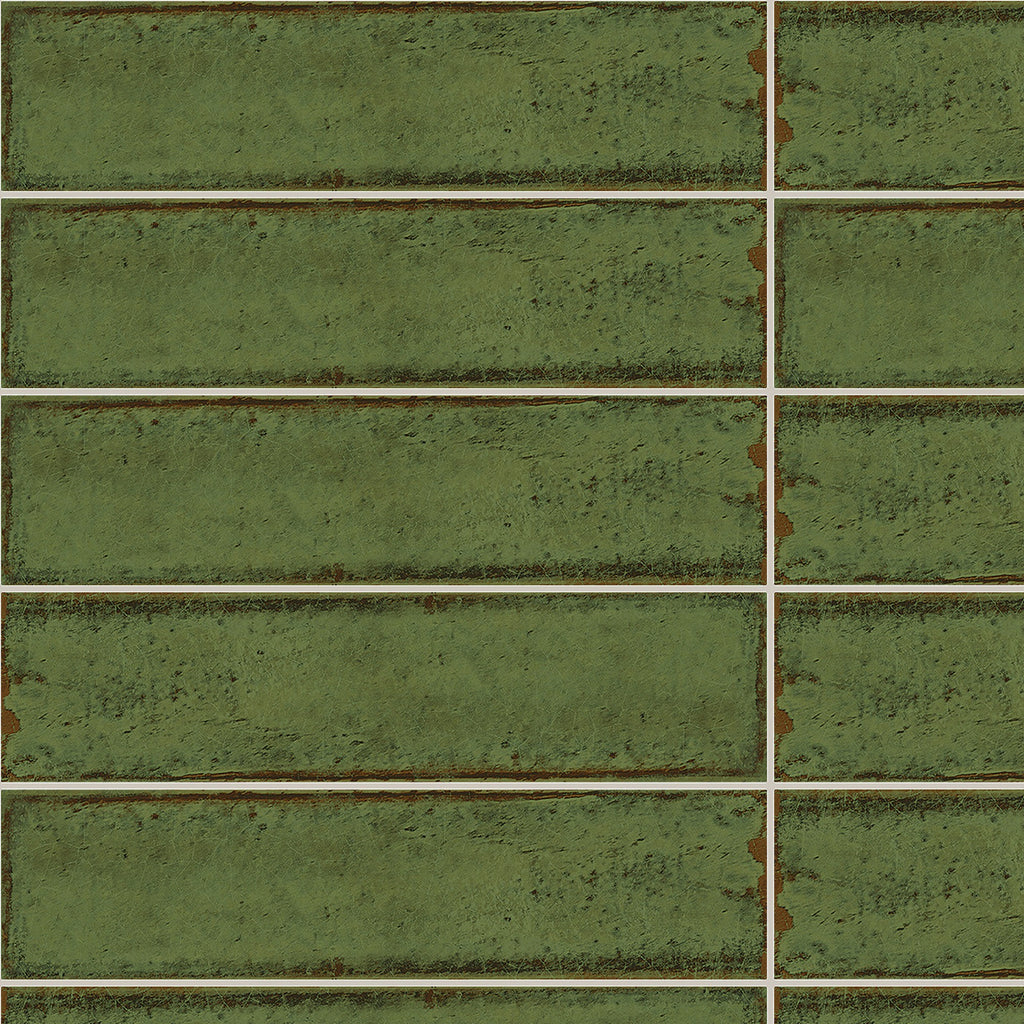 Alchimia Olive Gloss 75x300, true-scale swatch: 400 x 400 mm of wall at real size