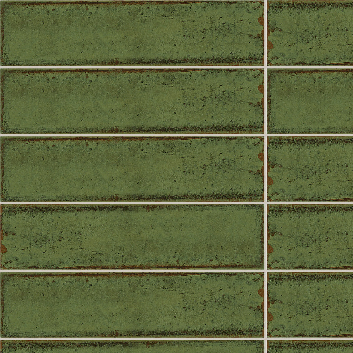 Alchimia Olive Gloss 75x300, true-scale swatch: 400 x 400 mm of wall at real size