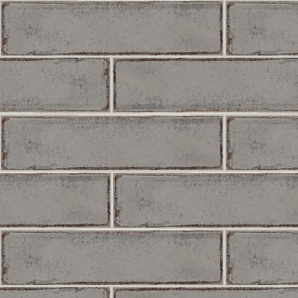 Alchimia Pearl Med Grey Gloss 75x300, true-scale swatch: 400 x 400 mm of wall at real size
