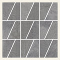 Ardesia Mix Cenere Traezzi Mosaic Sheet 375x375, true-scale swatch: 400 x 400 mm of wall at real size