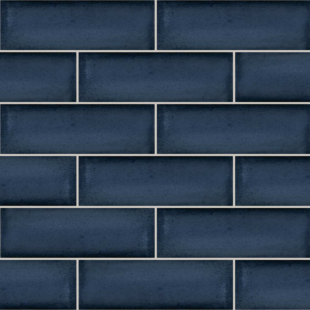 Babele Oltremare Blue Gloss 65x200, true-scale swatch: 400 x 400 mm of wall at real size