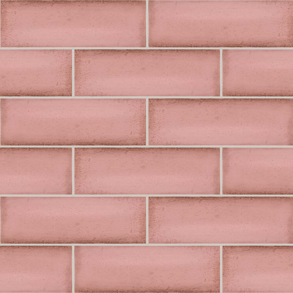 Babele Rose Gloss 65x200, true-scale swatch: 400 x 400 mm of wall at real size