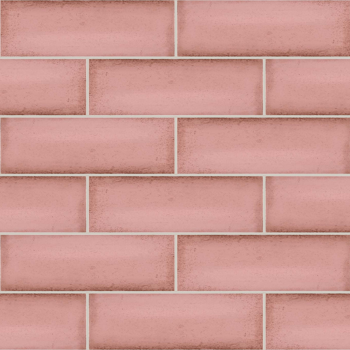 Babele Rose Gloss 65x200, true-scale swatch: 400 x 400 mm of wall at real size