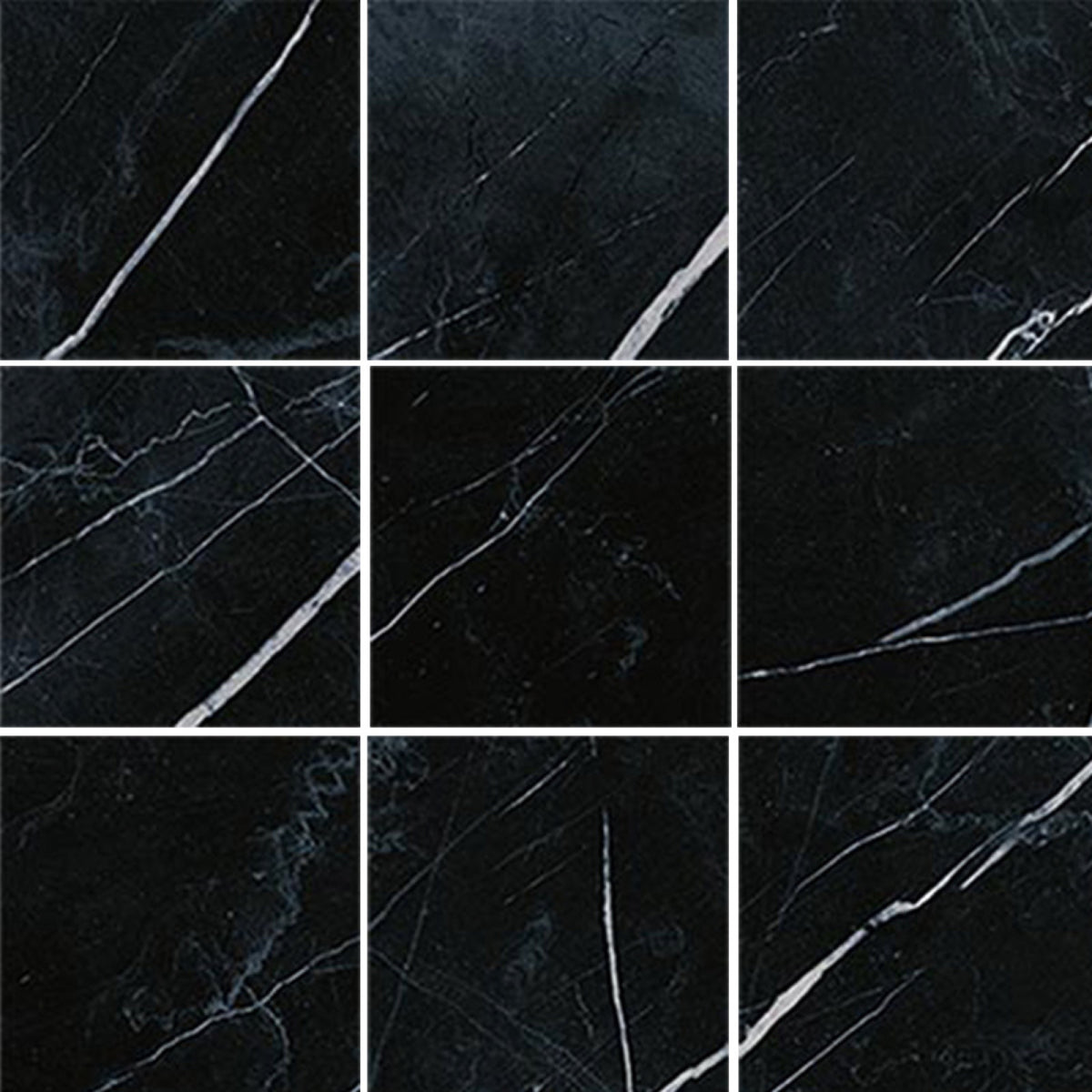 Banksia Black Ridge Matt 75x75, tiles laid together