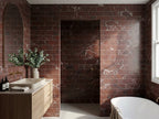 Banksia Bush Plum Matt 75x300 tiles in a room