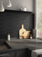 Beechworth Black Sand Matt 100x300 tiles in a room