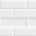 Bega White Bevelled Gloss 100x300, true-scale swatch: 400 x 400 mm of wall at real size