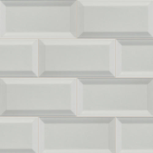 Bega White Bevelled Matt 100x200, true-scale swatch: 400 x 400 mm of wall at real size