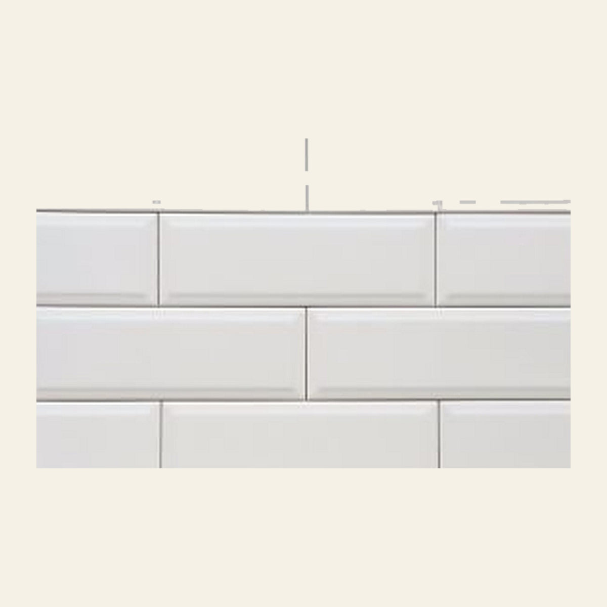 Bega White Bevelled Matt 100x300, tiles laid together