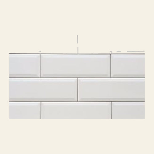 Bega White Bevelled Matt 100x300, tiles laid together