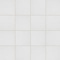Bega White Cushion Edge Matt 100x100, true-scale swatch: 400 x 400 mm of wall at real size
